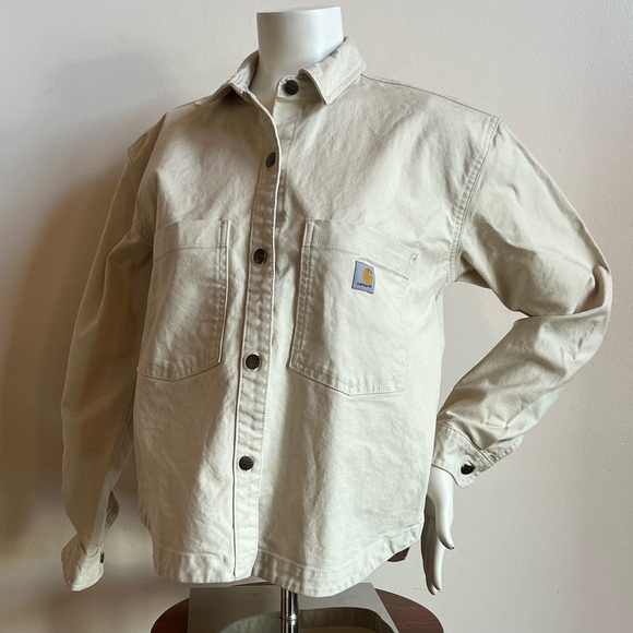 Carhartt Men's Cream Button-Up Shirt Jacket - Picture 9 of 10